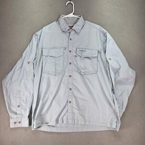Simms Shirt Mens XL Light Blue 3XDRY Fishing Vented Long Sleeve Performance